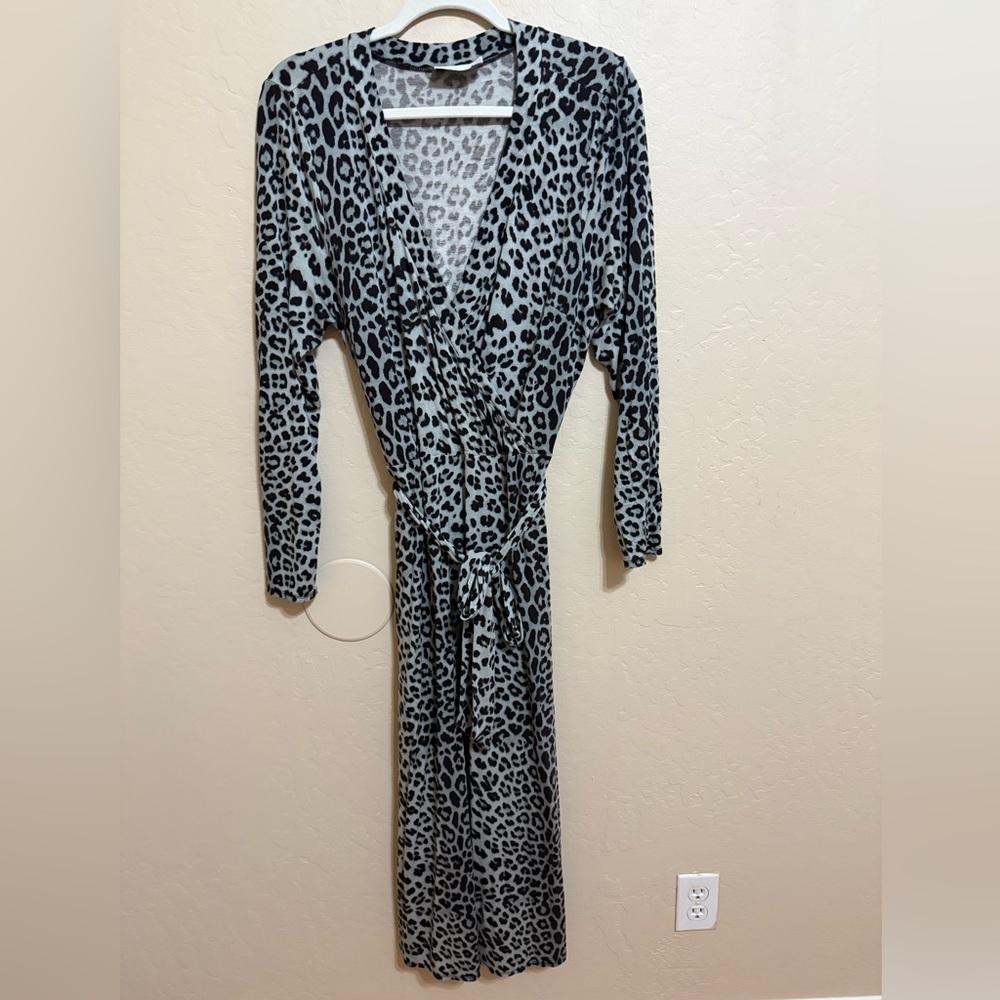 ASOS design faux wrap dress leopard print